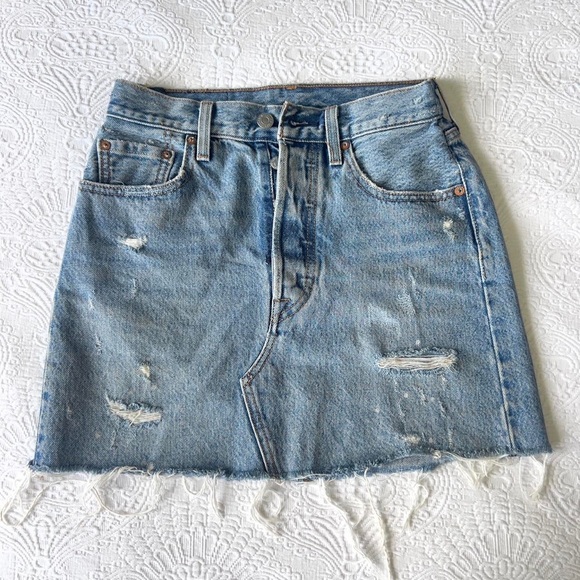 Levi's Dresses & Skirts - NEW Levi's 501 Distressed Mini Skirt